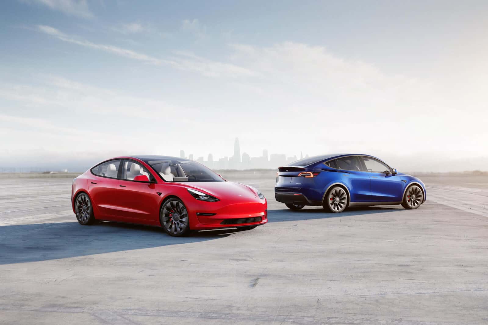 Image showcasing Tesla Model 3 and S